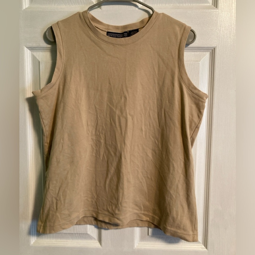 100% cotton Newton Trading Co beige sweater vest